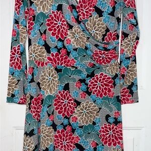 Metrostyle Vibrant Floral Long Sleeve Dress